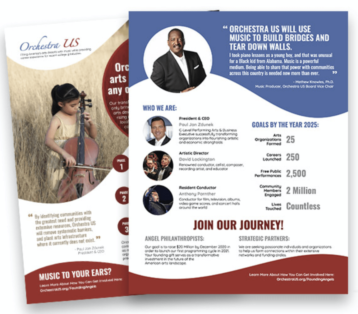 Orchestra US | Nonprofit Marketing flyer design