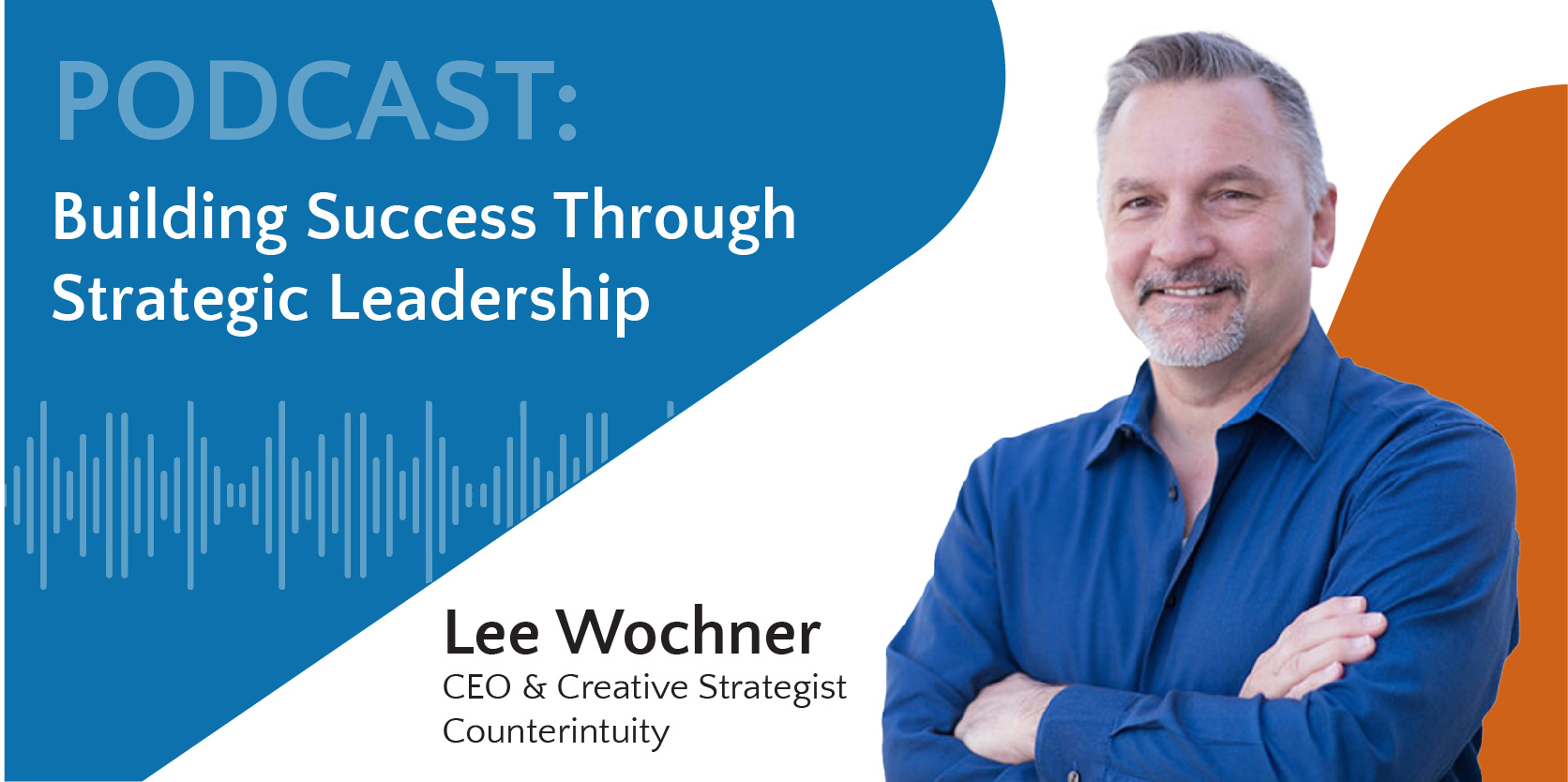 Podcast title image featuring Lee Wochner CEO and Creative Strategy of Counterintuity