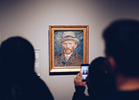 Van Gogh painting at a museum