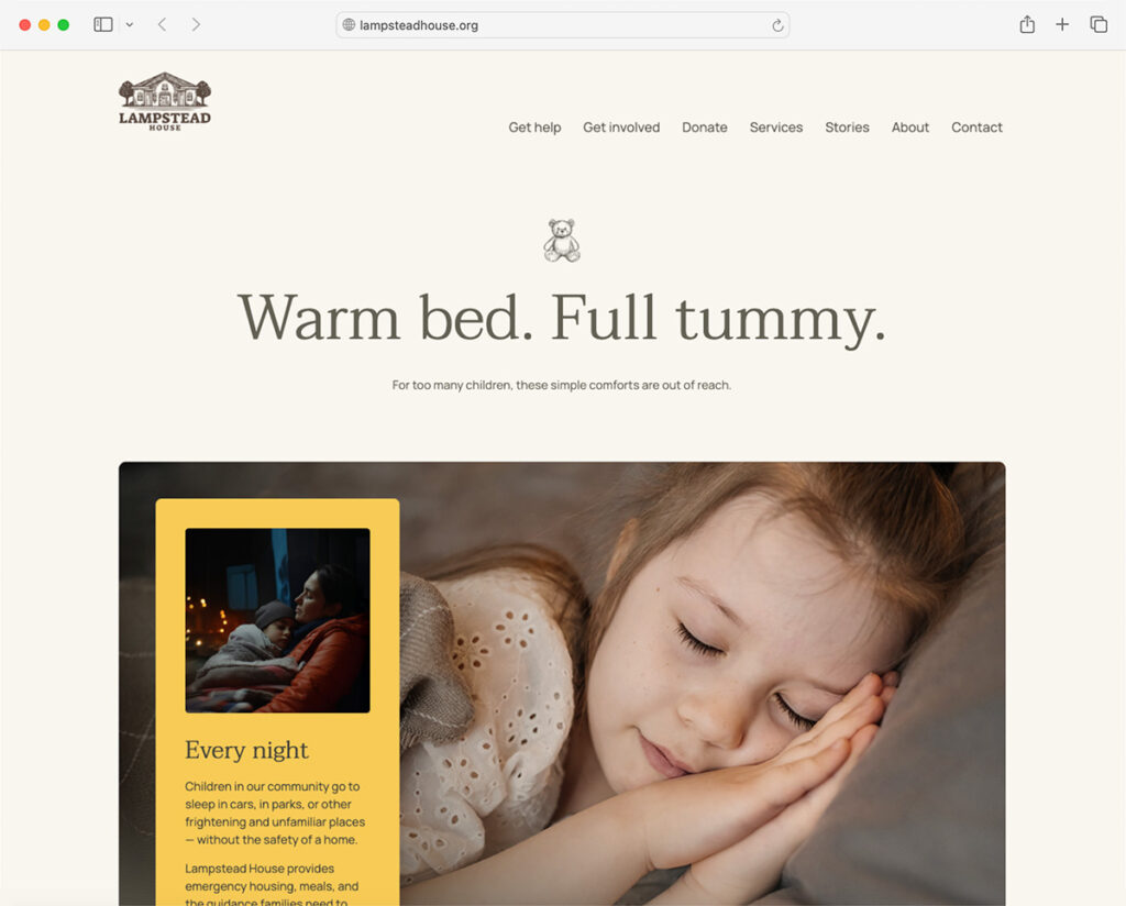 Home page of the Lampstead House organization