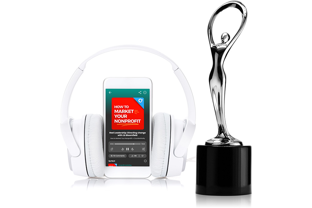 Counterintuity's award-winning podcast, How to Market Your Nonprofit, received the 2025 award of distinction