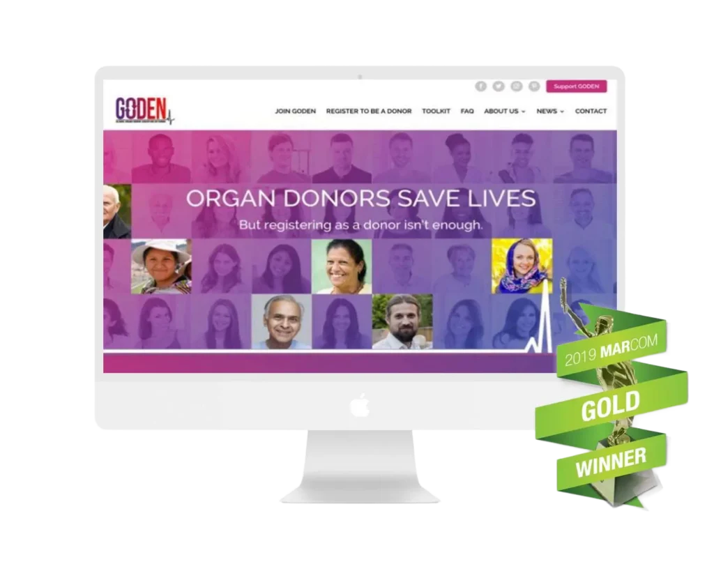 Nonprofit website design and development for GODEN