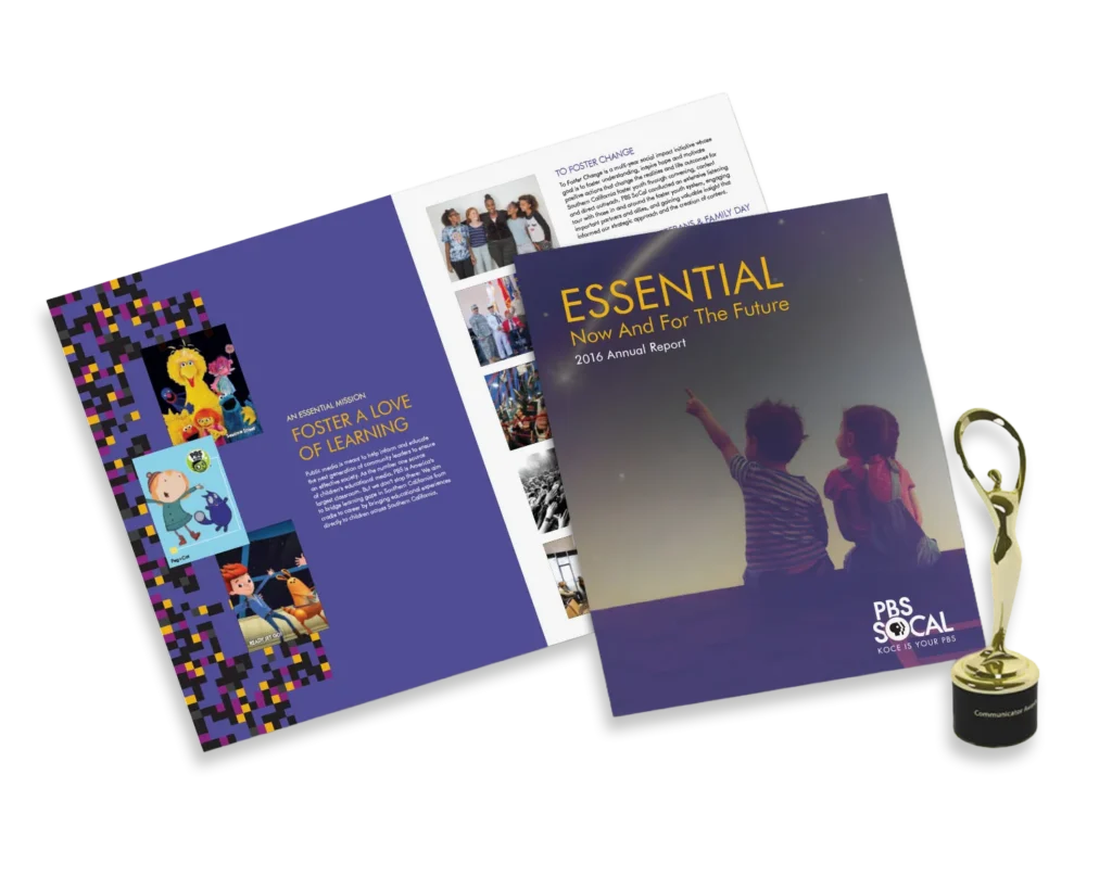 Nonprofit marketing collateral for PBS Socal
