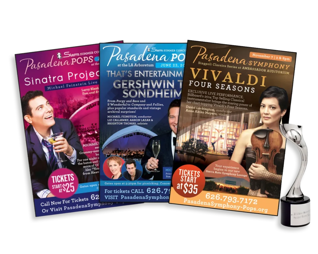 Nonprofit print collateral for Pasadena Symphony and Pops