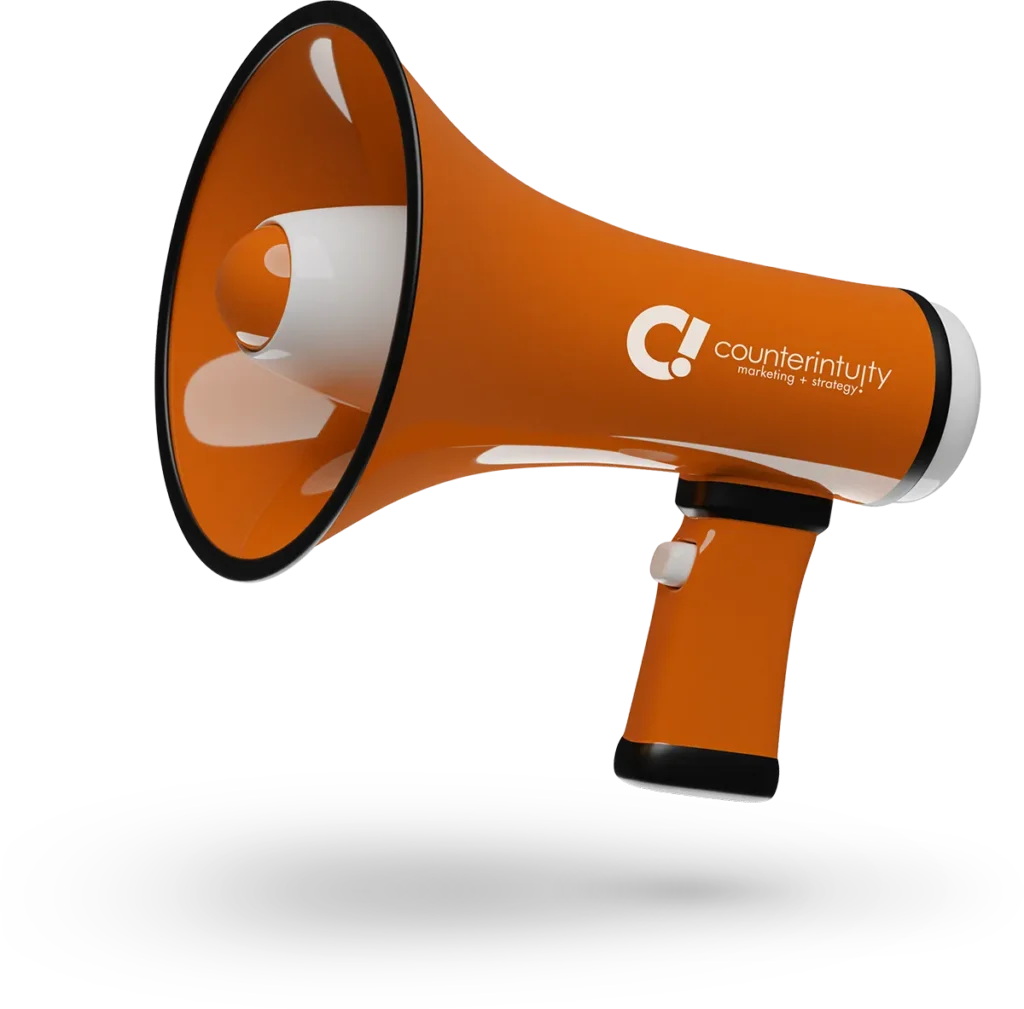 Counterintuity marketing and strategy megaphone
