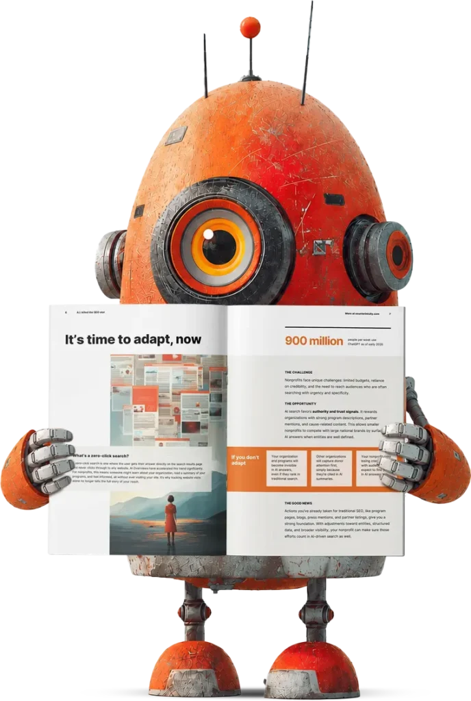 Friendly bot with the AI search for nonprofits guide