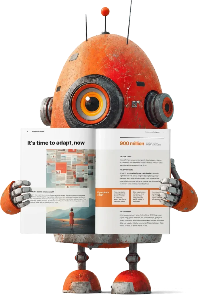 Friendly bot with the AI search for nonprofits guide